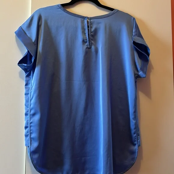 LOFT Blue Boxy Cuffed Sleeve Blouse - Picture 2 of 5